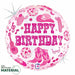 Disco Cowgirl Happy Birthday 18" Round Holographic Foil Balloon