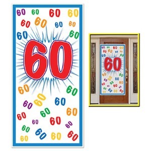 60th Birthday Door Cover, 30 Inches x 5 Feet