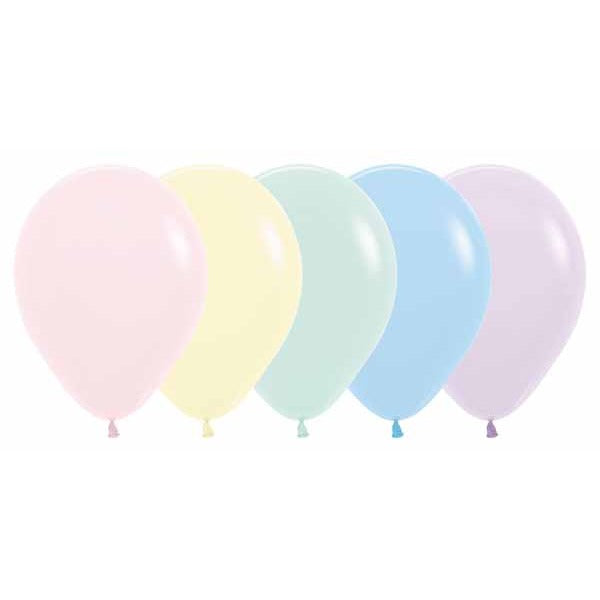 Sempertex 11" Pastel Matte Assorted Latex Balloons, 50 Count