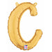 14" Gold Script Letter C Balloon
