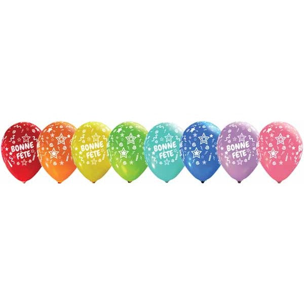BONNE FETE ALL OVER 12" LATEX 50/BAG