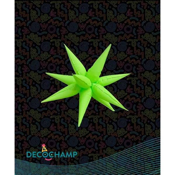 Decochamp Neon Green Starburst Foil Balloon, 26 Inch
