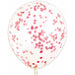 12-Inch Red Confetti Print Latex Balloons, 4 Pack