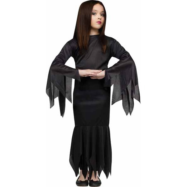 Morticia Child Costume with Choker, Medium 8-10