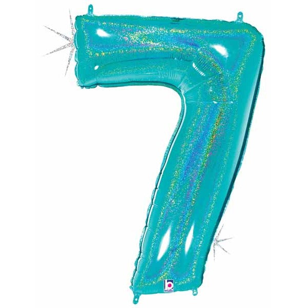 Megaloon Number 7 Holographic Balloon, 40 Inch