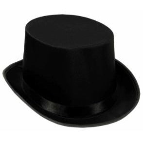 Black Satin Sleek Top Hat