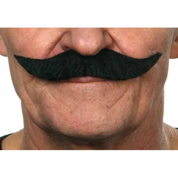 Black Self-Adhesive Costume Moustache, 12.5 x 2.5 cm