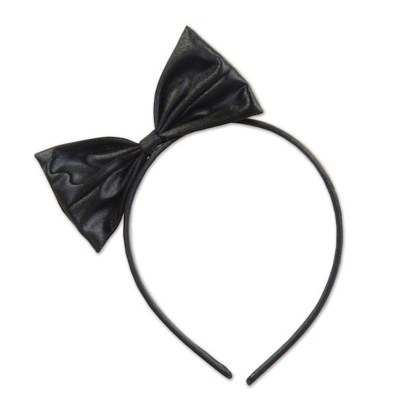 Black Bow Snap-On Headband