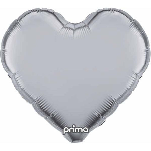 Prima Silver Heart Foil Balloon, 18 Inch