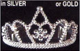 Silver Plastic Princess Tiara with Combs