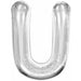 34-Inch Silver Letter U Foil Balloon
