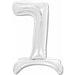 26-Inch Silver Stand-Up Number 7 Balloon