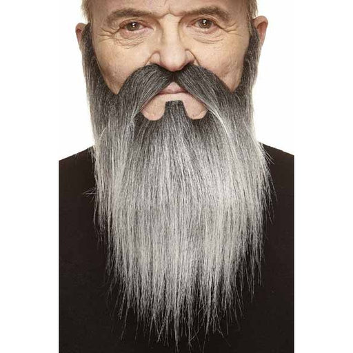 Long Black and Grey Wizard Beard and Moustache