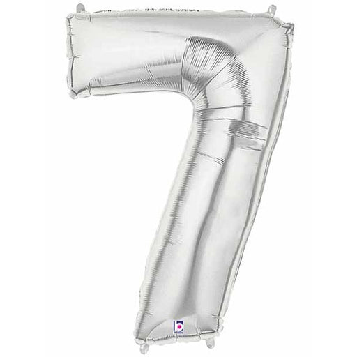 Megaloon Silver Number 7 Balloon, 34 Inch