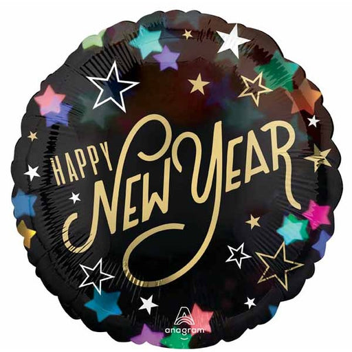 New Year Starlight 18-Inch Round Foil Balloon