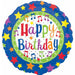 Birthday Stars 18-Inch One-Sided Foil Balloon