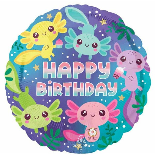 Axolotl Birthday 18-Inch Round Foil Balloon