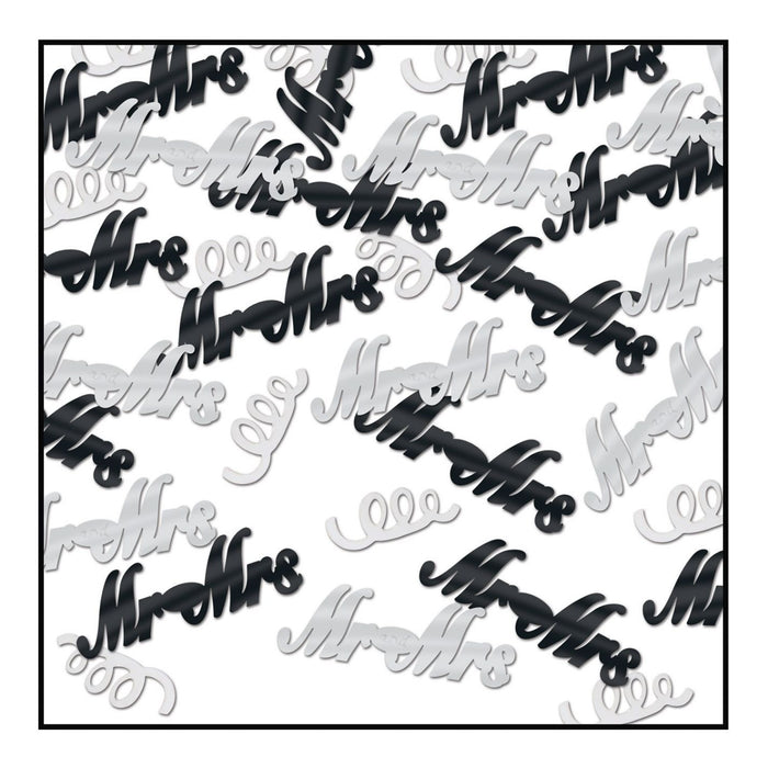 Mr & Mrs Confetti in Black & Silver