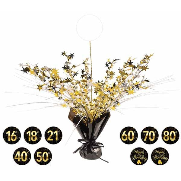 18-Inch Happy Birthday Gleam 'N Spray Centerpiece