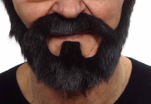 BEARD & MOUSTACHE BLACK 20CM X16CM