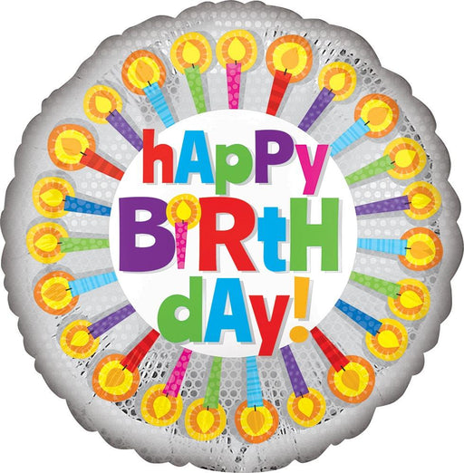 Happy Birthday Colorful Candles 18″ Balloon