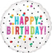18" Happy Birthday Colorful Confetti Balloon