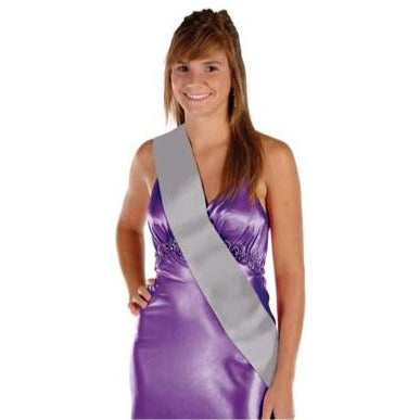 Make Your Own Silver Satin Sash
