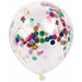 12-Inch Assorted Confetti Print Latex Balloons, 6 Pack