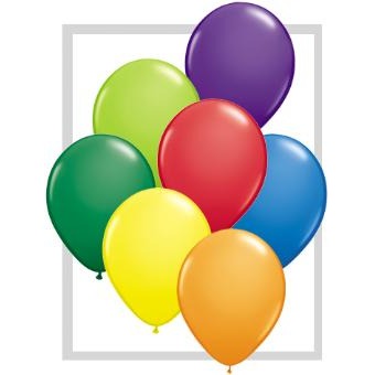 Qualatex 5-Inch Carnival Assortment Latex Balloons, 100 Count