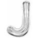 34" Silver Letter J Foil Balloon