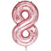 34-Inch Rose Pink Number 8 Foil Balloon