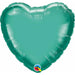 18-Inch Chrome Green Heart Foil Balloon