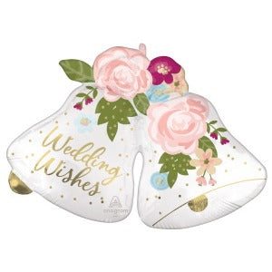 Satin Wedding Bells 33-Inch Foil Balloon