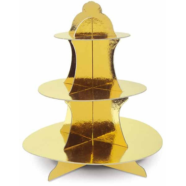 Gold Metallic Cupcake Stand, 13.5 Inch