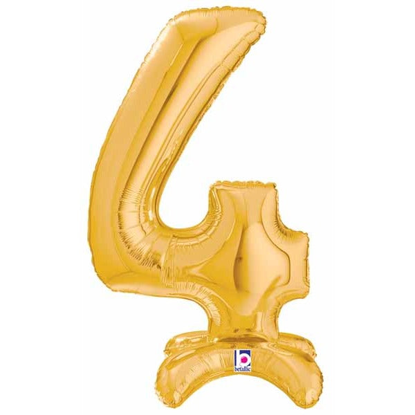 Megaloon Gold Number 4 Stand-Up Balloon, 25 Inch