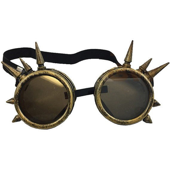 Gold Steampunk Goggles with Spikes