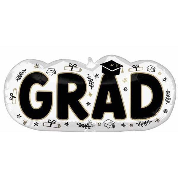 30-Inch Grad Sketched Graduation Foil Balloon