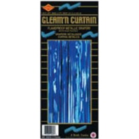 Blue 1-Ply Metallic Curtain, 8 ft x 3 ft