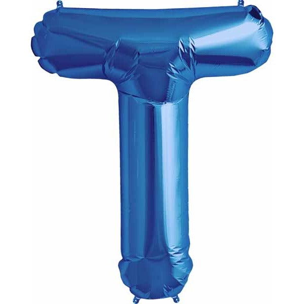 34-Inch Blue Letter T Balloon