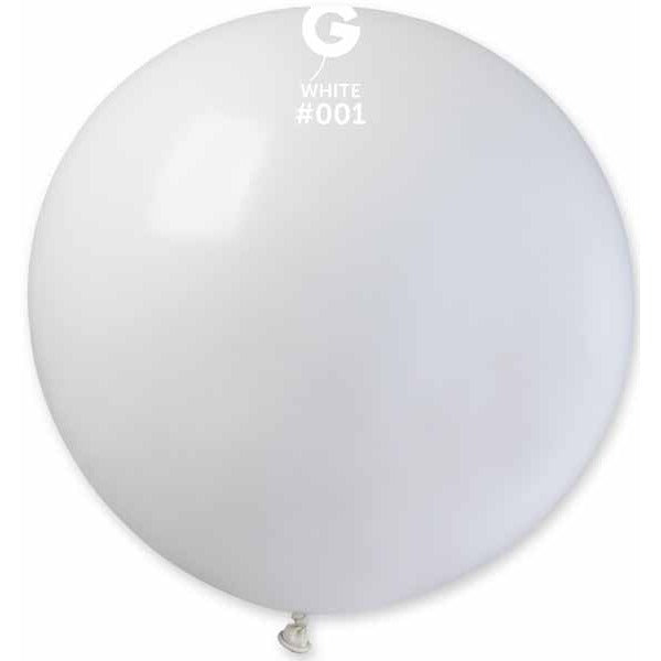 Gemar 31-Inch White Latex Balloon #001, 1 Count