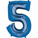 34 Inch Royal Blue Number 5 Foil Balloon
