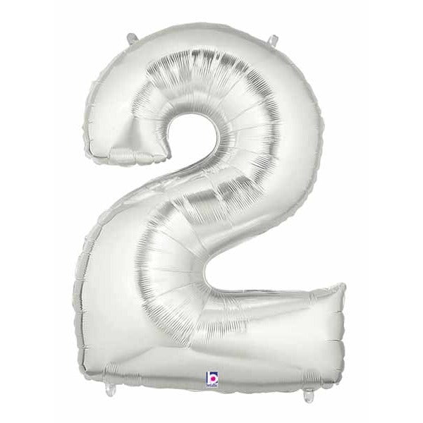 34-Inch Silver Number 2 Megaloon Balloon