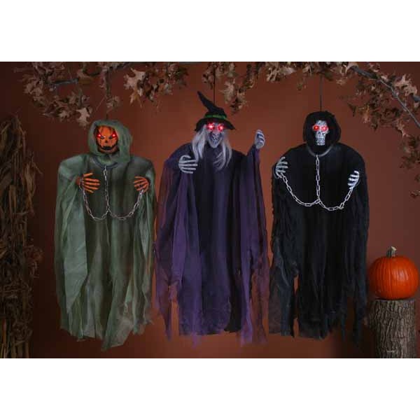 36-Inch Light-Up Orange Pumpkin Hanging Figure