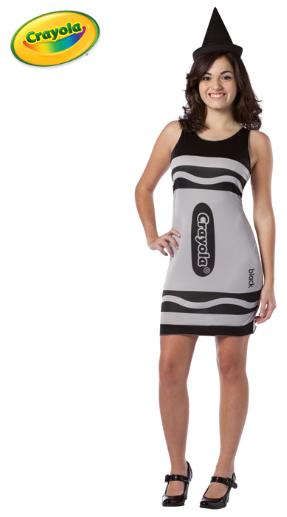 Crayola Black Crayon Teen Costume with Dress and Hat