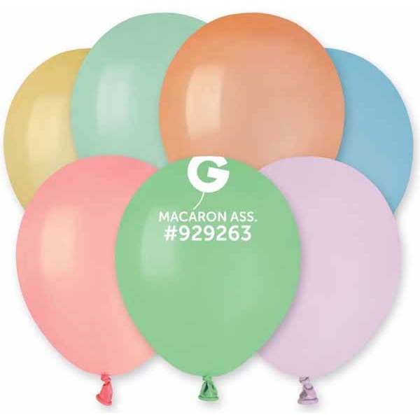 GEMAR 5" PASTEL ASST MACARON #080 100/BG