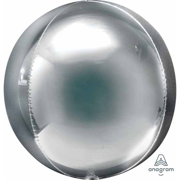 Jumbo Silver Orbz Foil Balloon, 21 Inch