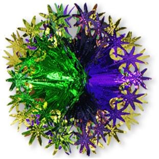 12-Inch Gold, Green & Purple Mardi Gras Star Ball