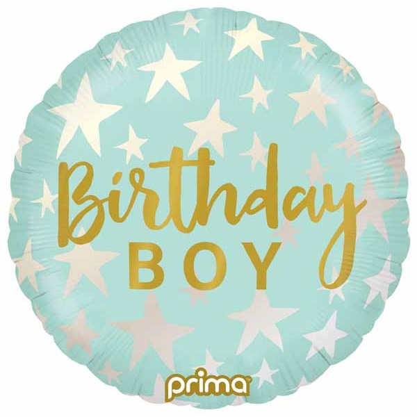 Prima Boy Stars 18-Inch Round Birthday Foil Balloon