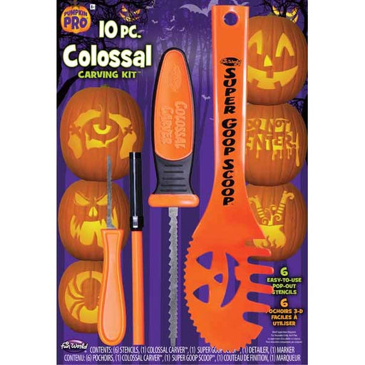 Colossal Pumpkin Carving Kit Display, 18 x 10-Piece Kits