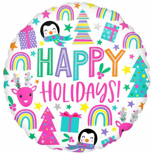 Bright Holidays 18" Round Foil Balloon